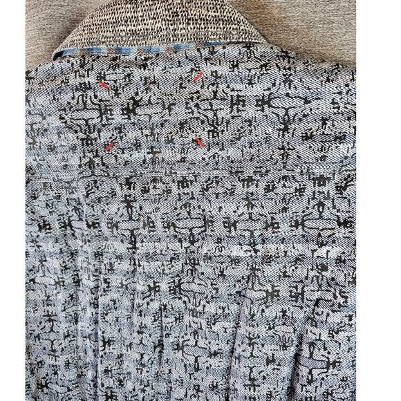 Robert Graham Knowledge Wisdom Truth Patch Pattern Shirt Blue/Gray Sz M - Picture 8 of 8